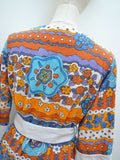 1970s Printed towelling coverup - Small Medium