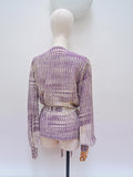 1970s Lurex marbling print blouse - Large