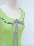 1960s Scalloped collar shift dress - Extra small