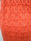 1960s Orange wool knit day dress - Extra small