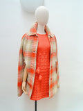 1960s Orange wool knit day dress - Extra small