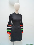 1970s Balloon sleeve jersey dress - S
