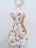 1950s Wisteria print cotton dress - Small