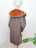1940s Lantern sleeve wool coat - Large XL
