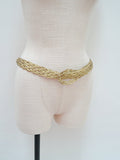 1970s 24k Gold gilt plaited belt - One size