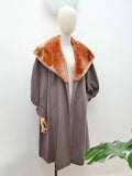 1940s Lantern sleeve wool coat - Large XL