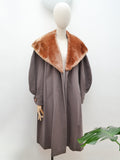 1940s Lantern sleeve wool coat - Large XL