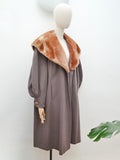 1940s Lantern sleeve wool coat - Large XL