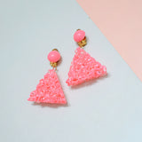 1960s Pink plastic drop earrings