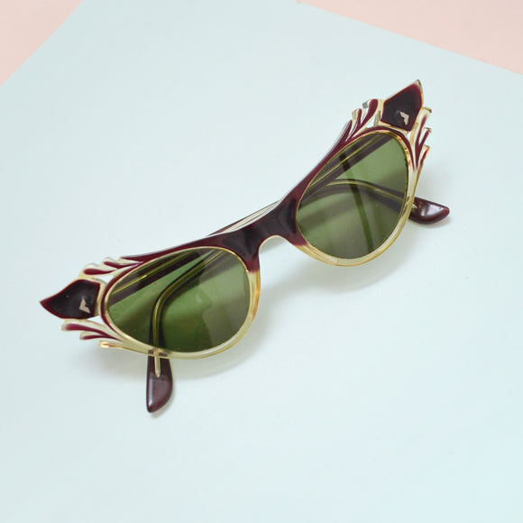 1950s Carved cateye sunglasses