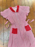 1940s Latticework zip front dress - Medium Large