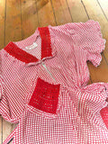 1940s Latticework zip front dress - Medium Large