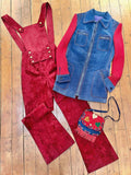 1970s Convertible 3 way suede bag