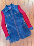 1970s Suede & knit jacket - Extra Small