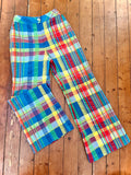 1970s Seersucker cotton flares - Extra small