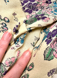 1940s Floral crepe day dress - Medium Large