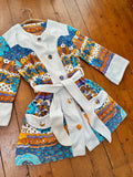 1970s Printed towelling coverup - Small Medium