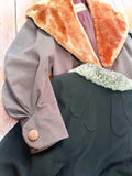 1940s Lantern sleeve wool coat - Large XL