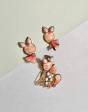 1950s Novelty handpainted cat jewellery set