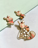 1950s Novelty handpainted cat jewellery set