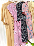 1940s Mustard wool day dress - Medium