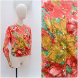 1960s Hand printed Darlene cardigan - Medium