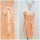 1960s Lace wiggle with hip bow - Medium