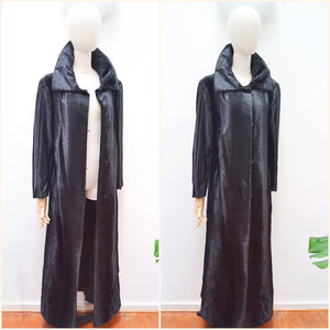 1970s Faux ponyskin maxi length coat - Medium