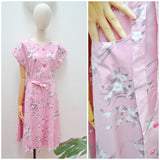1950s Floral cotton day dress - Large