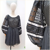 1970s Balloon sleeve dress - Medium Large