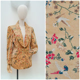 1970s Bird print velvet jacket - Medium