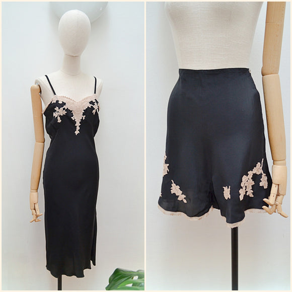 1940s Tap pants & slip/nightdress set - Small Medium