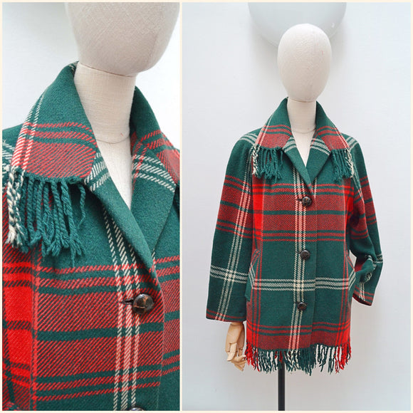 1960s Plaid blanket jacket - Small Medium Large