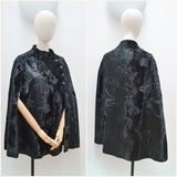 1960s Asymmetric velvet cape - Small