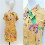 1960s Beetle print batik dress - Small