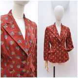 1970s Floral corduroy jacket - Small