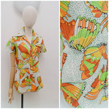 1970s Butterfly print shirt - Extra small