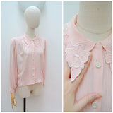 1940s CC41 pansy collar blouse - Medium Large