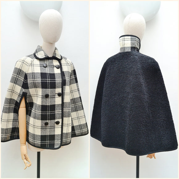 1960s Reversible wool Wetherall cape - Extra small Small