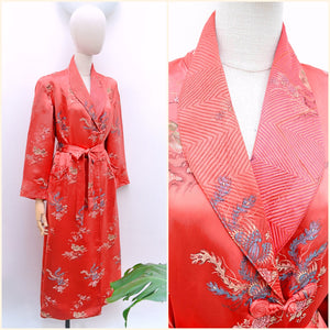 1940s 50s Silk satin robe - Medium Large