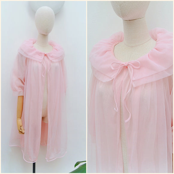 1960s Pastel double collar robe - Small Medium Large