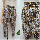 1950s 60s Animal print pants - Extra small to Small