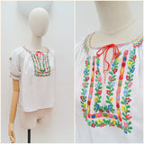 1950s Embroidered folk blouse - Medium