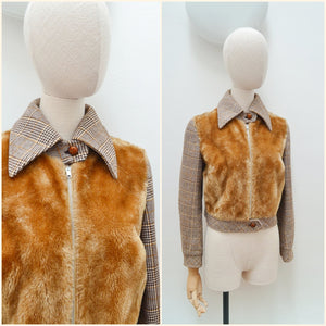 1970s Faux fur fronted jacket - Small Medium