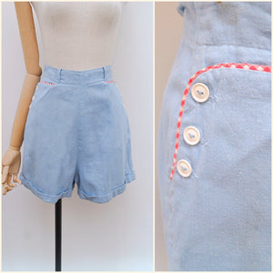 1940s Button pocket shorts - Extra small Small