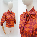 1980s Harlequin jersey top - Extra small