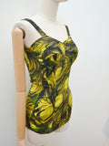 1960s Abstract print swimsuit - XXS