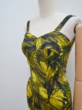 1960s Abstract print swimsuit - XXS
