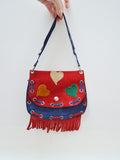 1970s Convertible 3 way suede bag