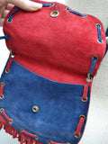1970s Convertible 3 way suede bag